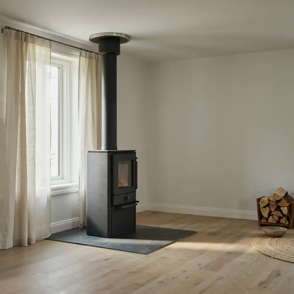 installera vedeldad spis kamin skorsten skarpnack stockholm